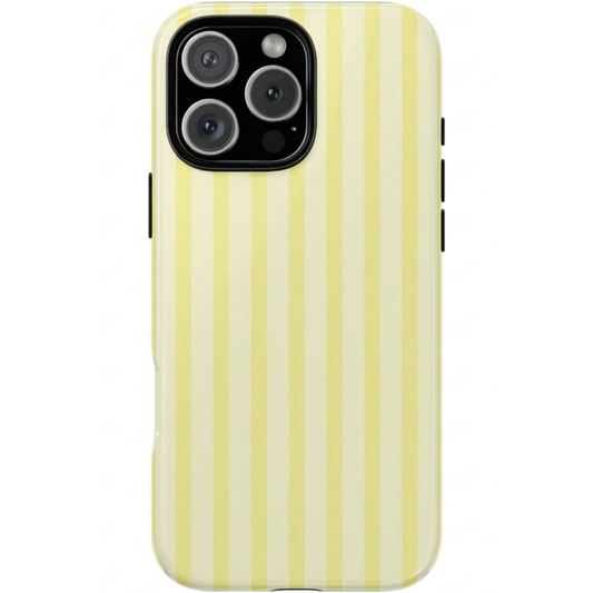 Butter Yellow Striped Phone Case iPhone | Coquette Girly Phone Cover
