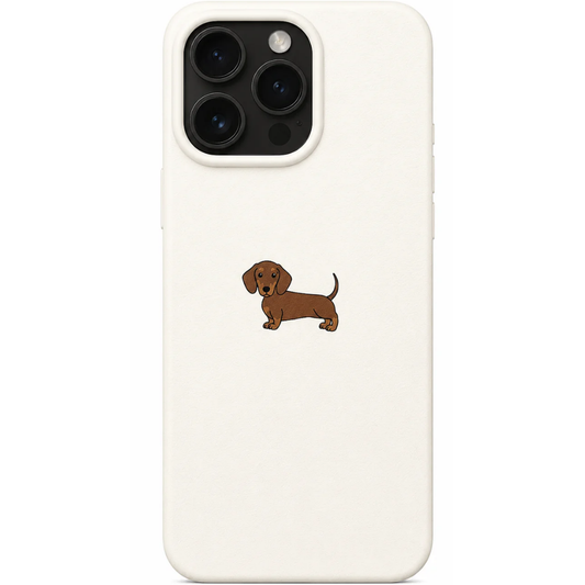 Minimalist Brown Dachshund Dog Phone Case For iPhone | Soft TPU Cover