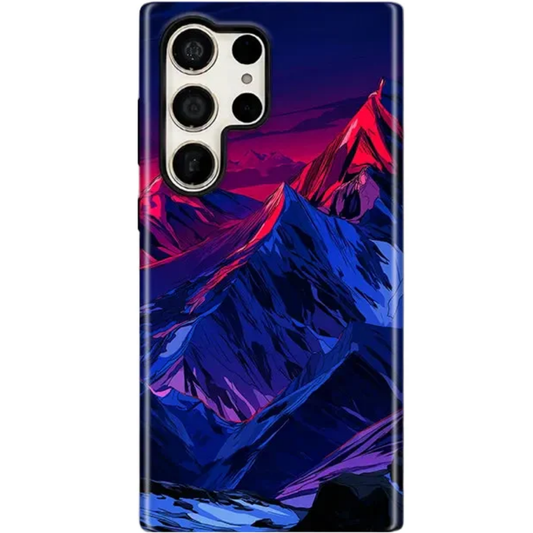 Aesthetic Mountain Print Phone Case For Samsung Galaxy| Double-layer Back Cover