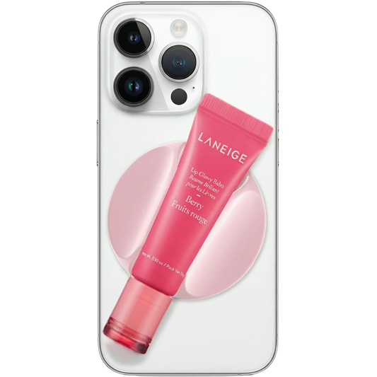 Magnetic Lip Gloss Holder | 2-in-1 Silicone Lipstick Phone Grip with Built-in Mirror | Makeup Stand Bracket