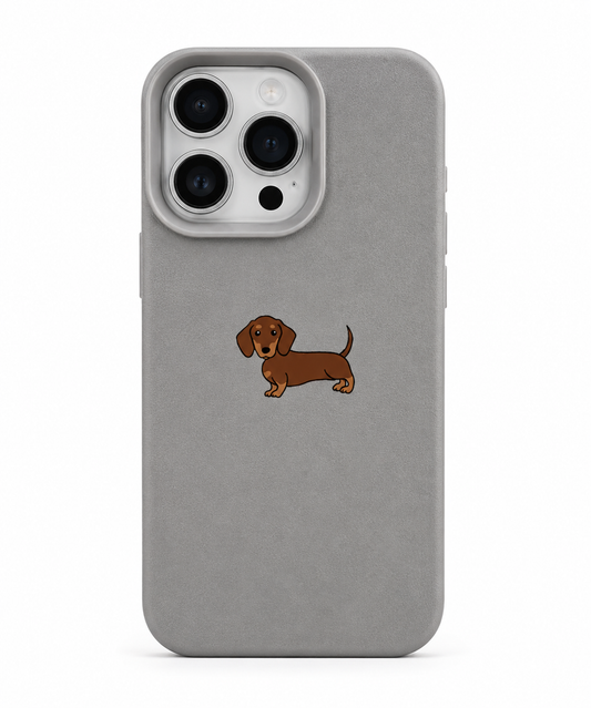 Minimalist Brown Dachshund Dog Phone Case For iPhone | Soft TPU Cover