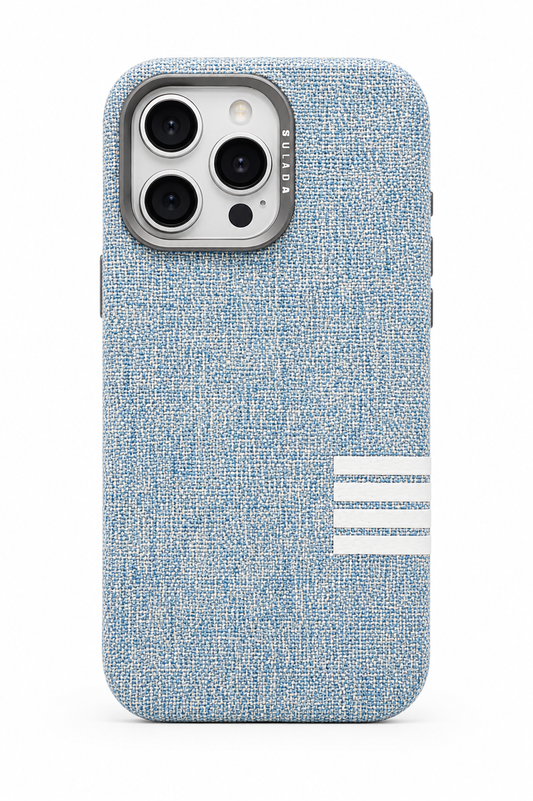 Premium Flax Linen Fabric MagSafe Case For iPhone | Textured Cotton Canvas Alloy Lens Phone Cover