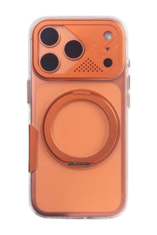 Mecha-Style 360° Rotating Magnetic Bracket Case For iPhone | Magsafe Clear Shockproof Stand Holder Cover