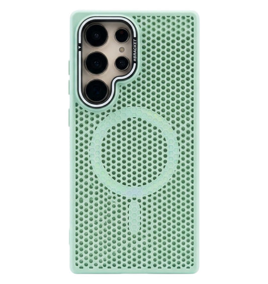 Honeycomb Mesh Cooling MagSafe Case for Samsung Galaxy with Alloy Lens Bracket