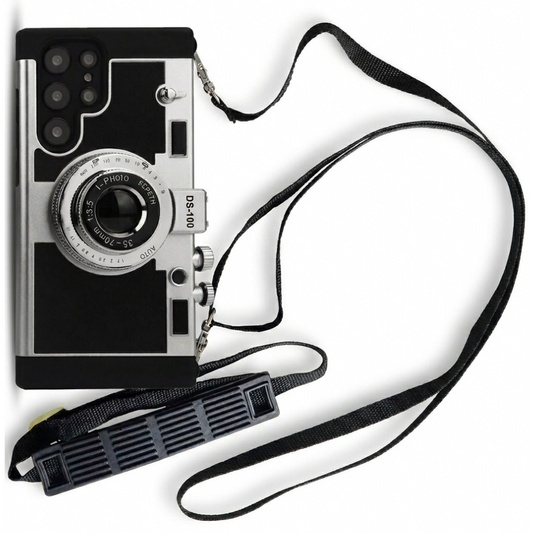 Samsung Galaxy Emily in Paris 3D Retro Camera Phone Case with Lanyard