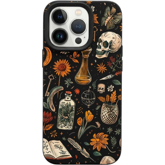 Artistic Skull Print Phone Case For iPhone