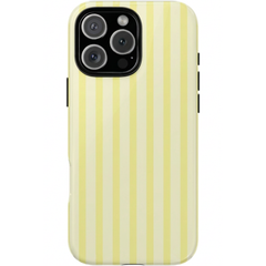 Butter Yellow Striped Phone Case iPhone | Coquette Girly Phone Cover