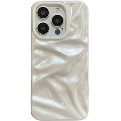 Pearl White Textured Case For iPhone | Stylish Glossy Soft TPU Phone Back Cover