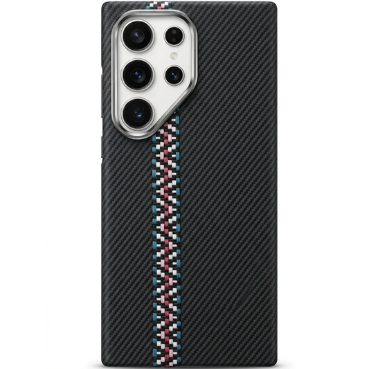 Colorful Kevlar Carbon Fiber Magnetic Phone Case For Samsung