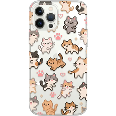 Cute Cat Print Clear Soft Case for iPhone