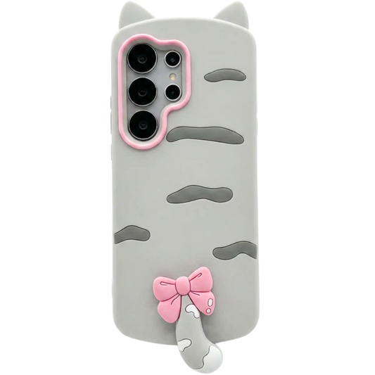 3D Cartoon Kitten Bowknot Case For Samsung Galaxy