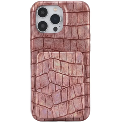 Crocodile Skin Leather with Mirror Holder Phone Case for iPhone
