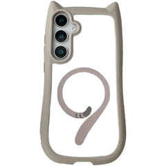 Cute Cat Ear Case For Samsung Galaxy | Transparent Magnetic Cover