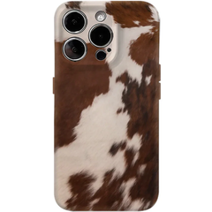 Brown & White Cowhide Case for iPhone | Double-layer Back Cover