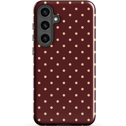 Burgundy Dotted Phone Case for Samsung Galaxy