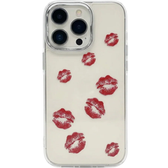 Red Lips Print Phone Case For iPhone | Transparent Soft Back Cover