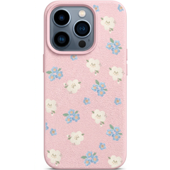 Aesthetic Textured Floral iPhone Case | Vintage Garden Pattern Matte Protective Cover