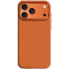 Orange Plaid Carbon Magnetic Case for iPhone