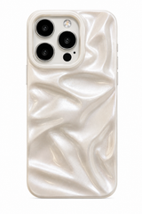 Pearl White Textured Case For iPhone | Stylish Glossy Soft TPU Phone Back Cover
