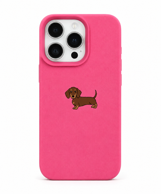 Minimalist Brown Dachshund Dog Phone Case For iPhone | Soft TPU Cover