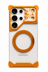 Aluminum Minimalist Bumper MagSafe Ring Kickstand Phone Case for Samsung Galaxy