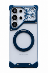 Aluminum Minimalist Bumper MagSafe Ring Kickstand Phone Case for Samsung Galaxy