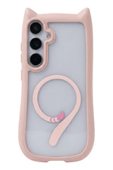Cute Cat Ear Case For Samsung Galaxy | Transparent Magnetic Cover