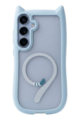 Cute Cat Ear Case For Samsung Galaxy | Transparent Magnetic Cover