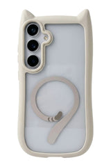 Cute Cat Ear Case For Samsung Galaxy | Transparent Magnetic Cover