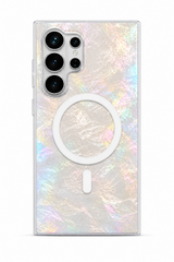 Silicone Laser Silver Gradient MagSafe Phone Case for Samsung Galaxy