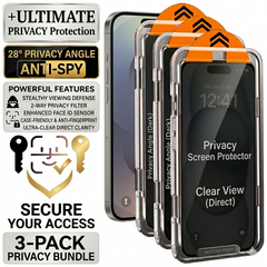 (Pack of 3) Privacy Tempered Glass with Installation Kit for iPhone