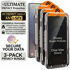 (Pack of 3) Privacy Tempered Glass with Installation Kit for Samsung Galaxy