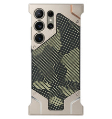 Magnetic Alloy Frame Bumper Phone Case For Samsung Galaxy | Kevlar Camouflage Metal Protective Cover