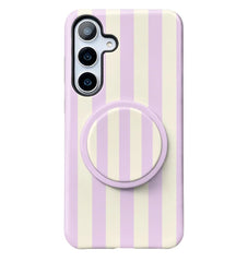 MagSafe Pink Striped Case For Samsung Galaxy with Phone Ring Holder