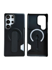 MagSafe Wallet Card Holder Case with Push-Pull Ring Stand for Samsung Galaxy