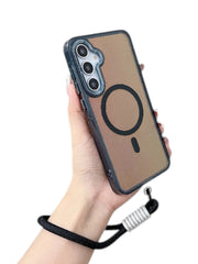 Laser Gradient MagSafe Lanyard Shockproof Case for Samsung Galaxy