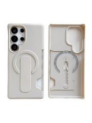 MagSafe Wallet Card Holder Case with Push-Pull Ring Stand for Samsung Galaxy