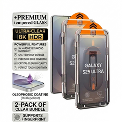 (Pack of 2) Tempered Glass Screen Protector with Oleophobic Coating & Installation Kit for Samsung Galaxy