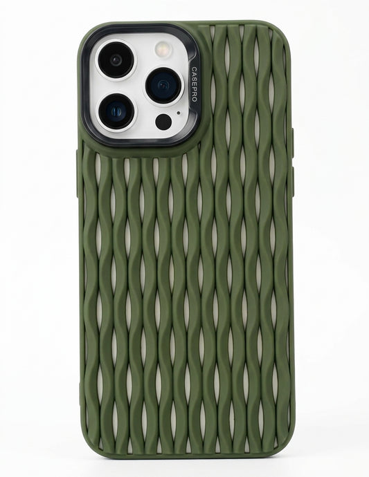 Breathable Heat Mesh Woven Pattern Silicone Case For iPhone | Cooling Shockproof Soft Cover