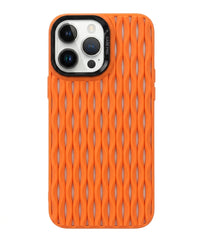 Breathable Heat Mesh Woven Pattern Silicone Case For iPhone | Cooling Shockproof Soft Cover