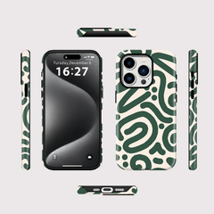 Green Stripe Magnetic Phone Case For iPhone