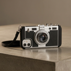 iPhone Emily in Paris 3D Retro Camera Phone Case with Lanyard