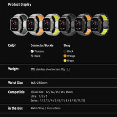 Stainless Steel Silicone Band for Apple Watch | Metal Bracelet for iWatch | Magnetic buckle strap |