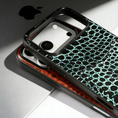 Leather Case With Card Holder For iPhone | Crocodile Pattern
