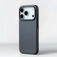 Luggage Style Vertical Groove MagSafe For iPhone | Suitcase Textured Metallic Cover Phone Case