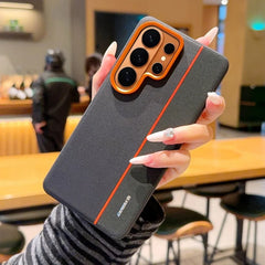 Two-tone Color Faux Leather Phone Case For Samsung