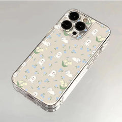 Floral Pattern Protective Cover for iPhone | Transparent Soft Cover