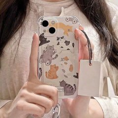 Cute Dog and Cat Phone Case For IPhone | Card Wallet Phone Cover