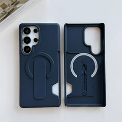 Magnetic Wallet Card Holder Case with Push-Pull Ring Stand for Samsung Galaxy