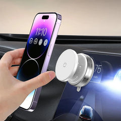 Strong Magnetic Car Phone Holder with Foldable MagSafe Design | 360° Adjustable Vacuum Mount